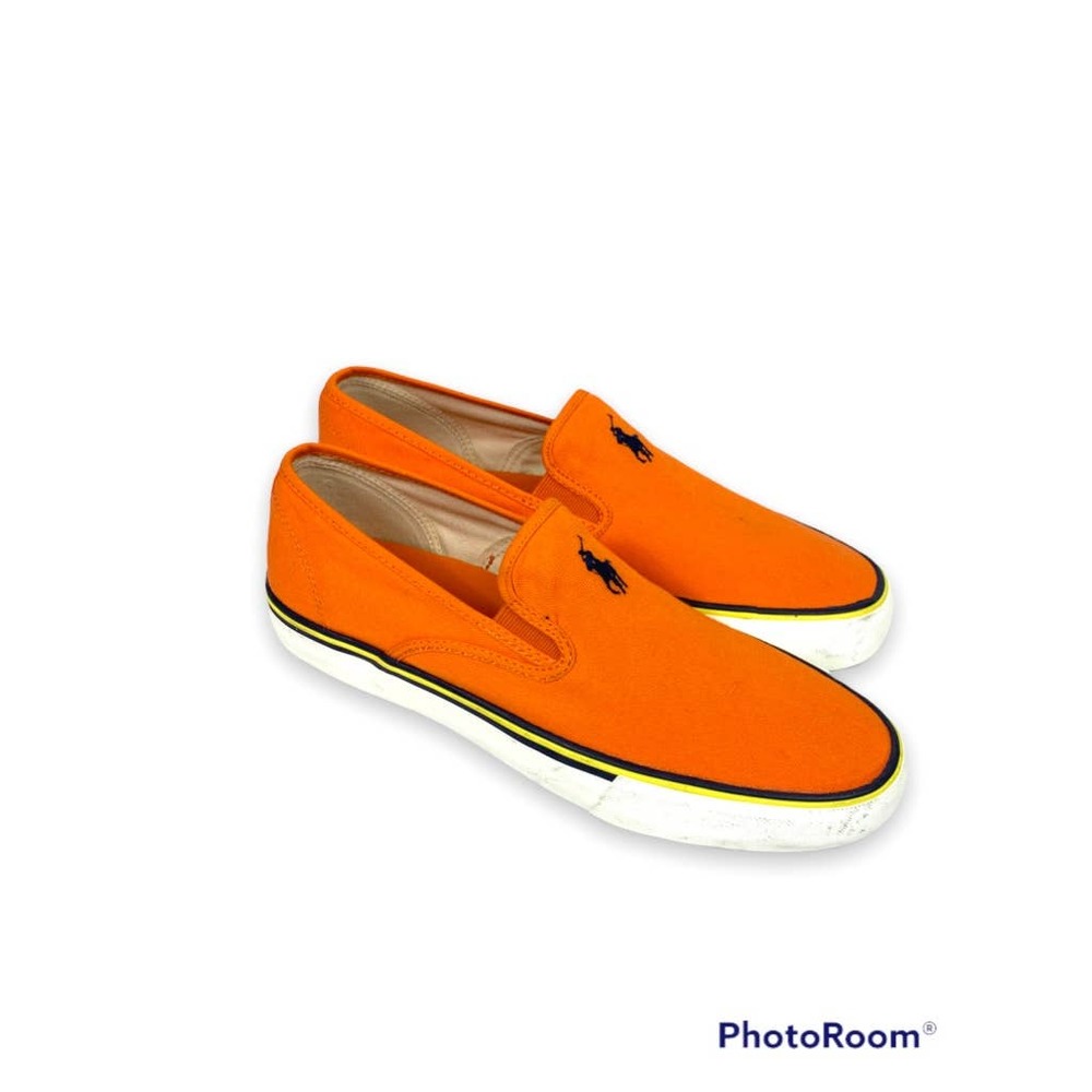 Polo Ralph Lauren Orange Mens Slip On Sneakers Size 11D - Picture 1 of 9